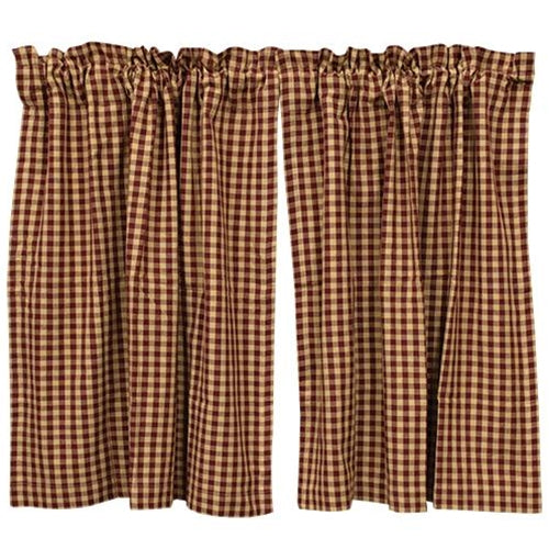 2/Set Burgundy Check Tiers 36" x 36"