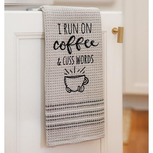 I Run on Coffee & Cuss Words Dish Towel (Pack of 4)