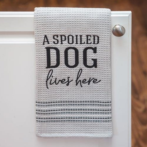 A Spoiled Dog Lives Here Dish Towel (Pack of 2)