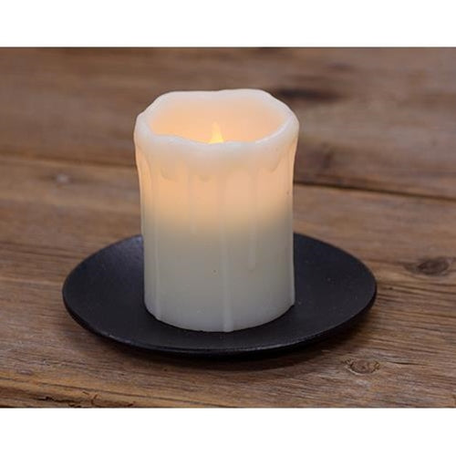 6" Black Plate No Rim  (Pack of 4)