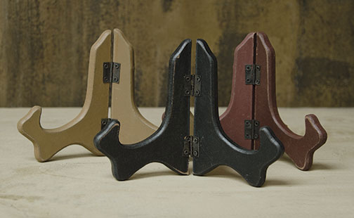 Primitive Colors Wooden Plate Stand 4-1/2" 3 Asstd.  (Pack of 4)