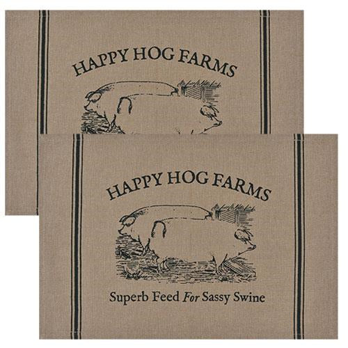 *2/Set Sassy Swine Placemats 12x18