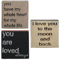 Moon Square Block Sign 4" 3 Asstd.  (Pack of 4)