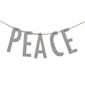 "Peace" Silver Wood Garland Small (Pack of 4)