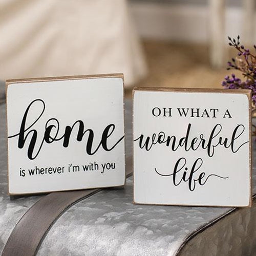 Wonderful Life Wood Block 2 asstd. (Pack of 4)