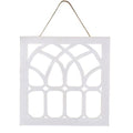 Distressed White Cathedral Window Hanger (Pack of 2)