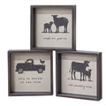 Simple Life Animal Farm Shadowbox Sign 3 Asstd. (Pack of 2)