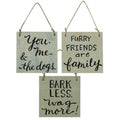3/Set Doggie Sayings Sign Ornaments (Pack of 4)