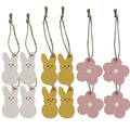 12/Set Bunny & Flower Mini Ornaments (Pack of 4)