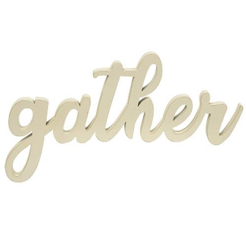 Hanging Ivory Script Gather Sign (Pack of 4)