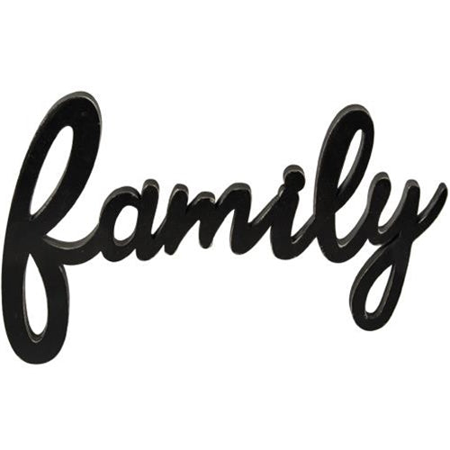 Hanging Black Script Family Sign (Pack of 4)