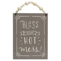 Bless Our Hot Mess Beaded Sign (Pack of 4)