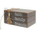 Faith Family Friends Wooden Book Stack (Pack of 2)