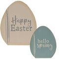 2/Set Happy Easter Wooden Egg Sitters (Pack of 2)
