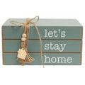 Let's Stay Home Wooden Book Stack (Pack of 2)