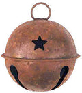 Rusty Jingle Bell w/Star Cutout 60mm (Pack of 4)