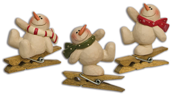 3/Set Snowman Clip Ornaments (Pack of 2)