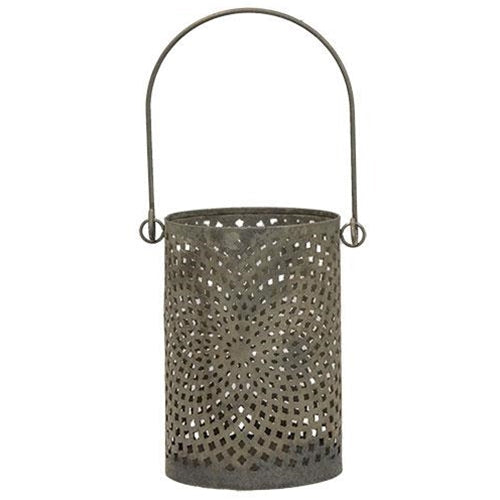 Antiqued Gray Can Lantern 4.5"H (Pack of 2)