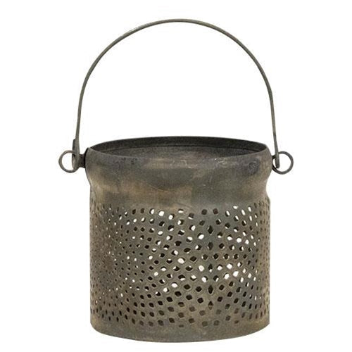 Antiqued Gray Can Lantern 3" (Pack of 4)