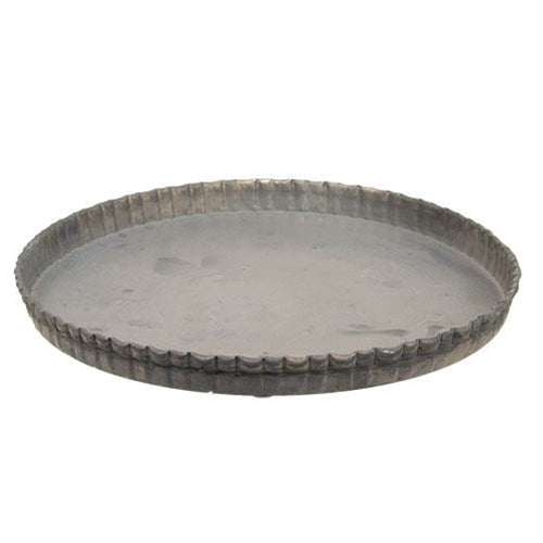 Antiqued Gray Fluted Candle Pan 7.5" (Pack of 4)