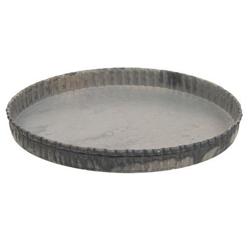 Antiqued Gray Fluted Candle Pan 6.5" (Pack of 4)
