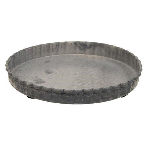 Antiqued Gray Fluted Candle Pan 5" (Pack of 4)