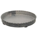 Antiqued Gray Fluted Candle Pan 4" (Pack of 4)