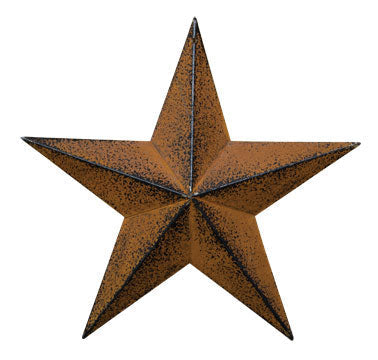 Rust & Black Finish Barn Star 12" (Pack of 4)