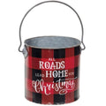 Home For Christmas Buffalo Check Bucket  (Pack of 4)