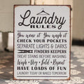 Laundry Rules Distressed Metal Sign (Pack of 2)