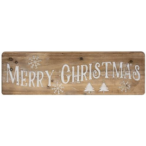 Merry Christmas Natural Wood Sign