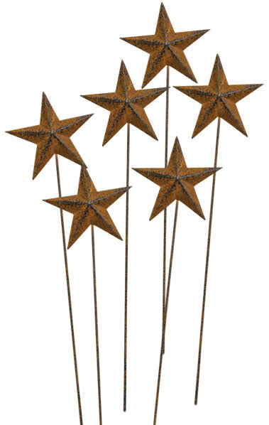 6/pk Rust & Black Finish Star Picks 14" H (Pack of 2)