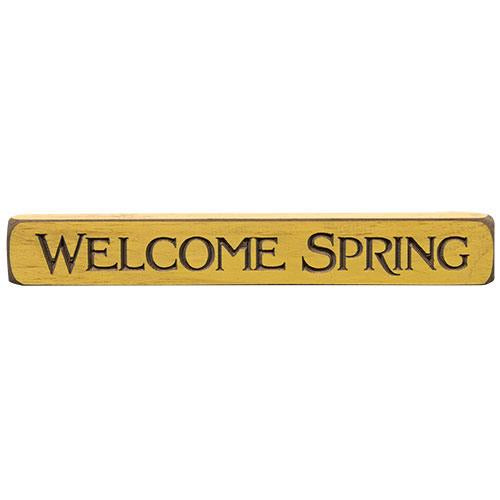 Welcome Spring Engraved Block 12" (Pack of 4)