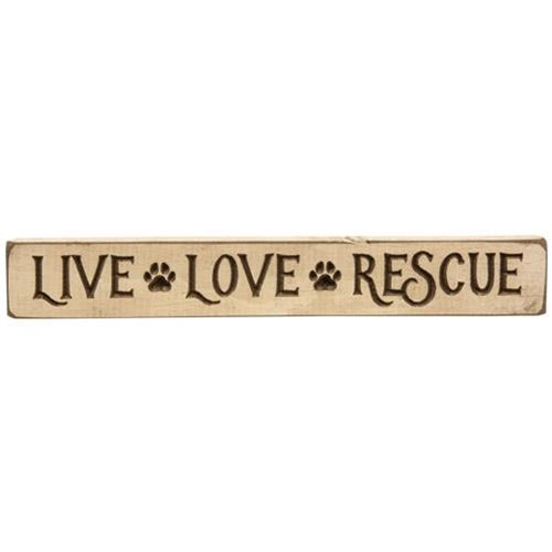 Live Love Rescue Engraved Block 12" (Pack of 4)