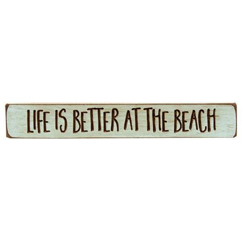 Life is Better at the Beach Engraved Block 12"  (Pack of 4)