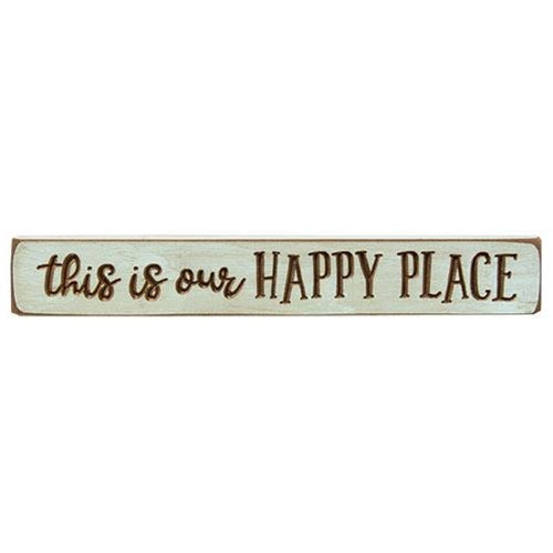 This is Our Happy Place Engraved Block 12" (Pack of 4)