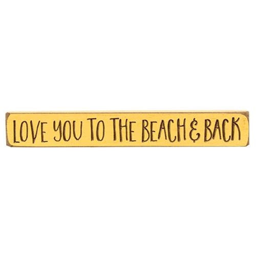 Love You to the Beach and Back Engraved Block 12"  (Pack of 4)