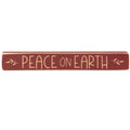 Peace on Earth Engraved Block 12" Barn Red  (Pack of 4)