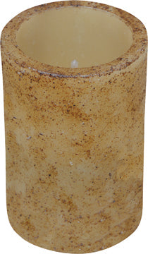 4.5" Burnt  Ivory Timer Pillar  (Pack of 4)