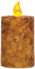 Burnt Ivory Timer Pillar 3" H x 2" Dia. (Pack of 4)