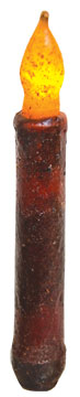 6" Burnt Burgundy LED Taper (Pack of 4)