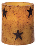 3.5" Burnt Mustard Star Timer Pillar (Pack of 2)