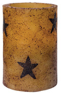 4.5" Burnt Ivory Star Timer Pillar  (Pack of 4)