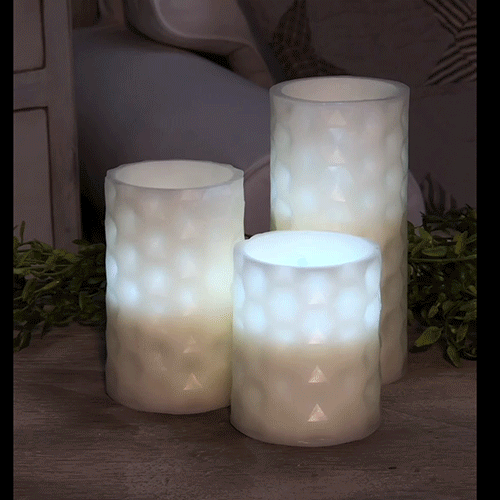 Geometric Pillar Candle 3" x 4.5" (Pack of 2)