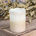 White Drip Pillar Candle 3" x 4" (Pack of 2)