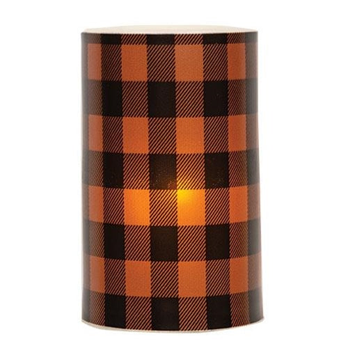 Orange Large Buffalo Check Pillar 3x5" (Pack of 2)