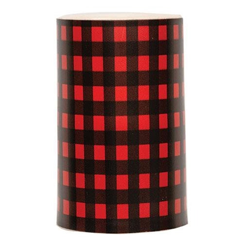 Red Small Buffalo Check Pillar 3x5" (Pack of 2)