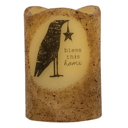 Bless This Home Crow Pillar 3x5" (Pack of 2)