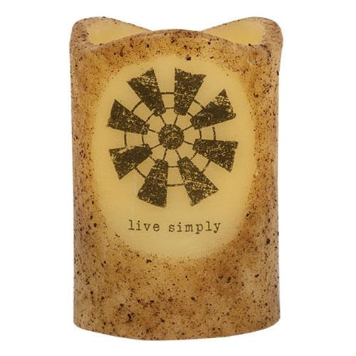 Live Simply Windmill Pillar 3x5" (Pack of 2)