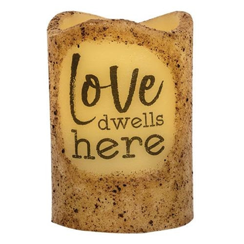 Love Dwells Here Pillar 3x4.5" (Pack of 2)